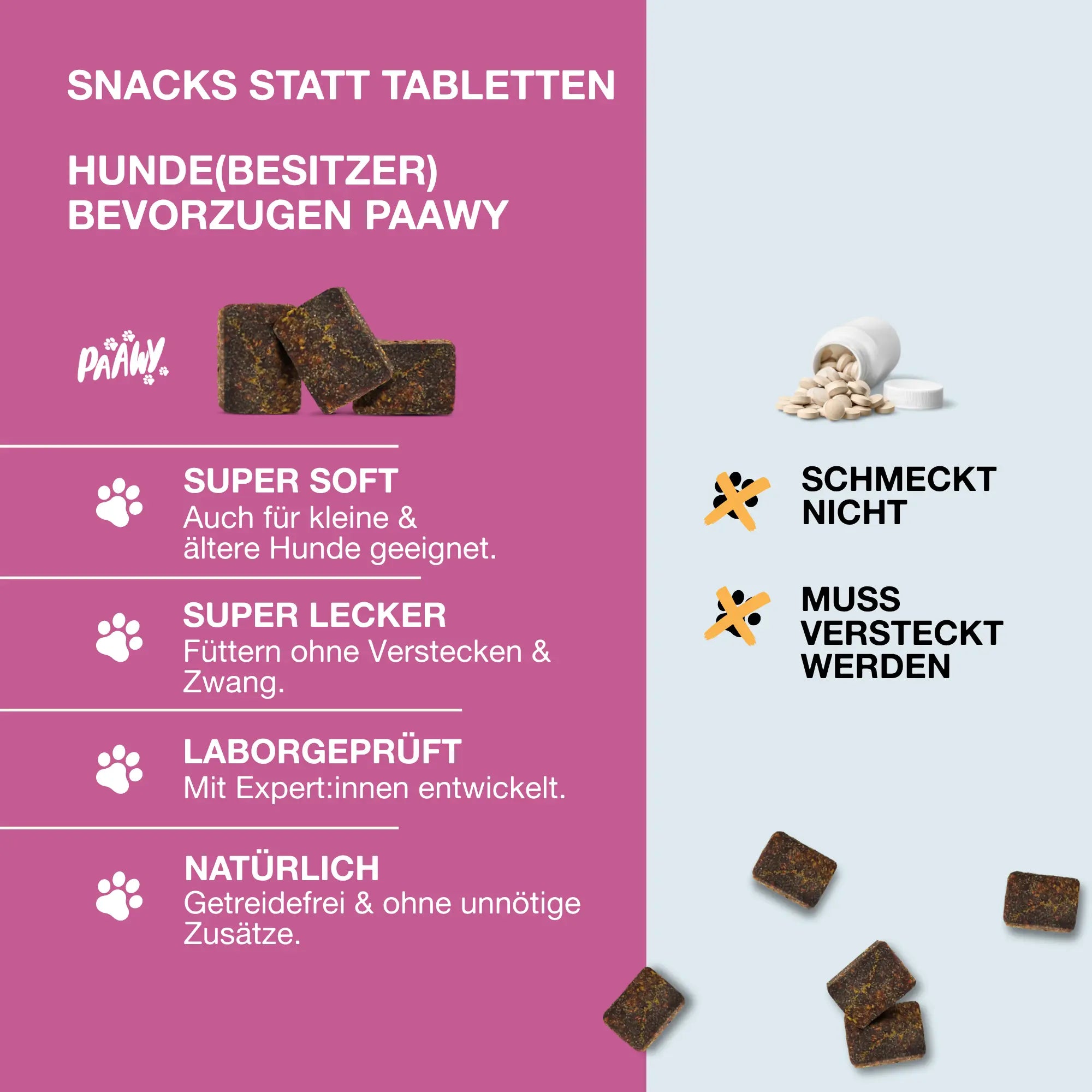 Paawy DailyBoost Snacks – Rundum-Vitalität für Hunde – 29 Vitamine, Mineralien & Kräuter
