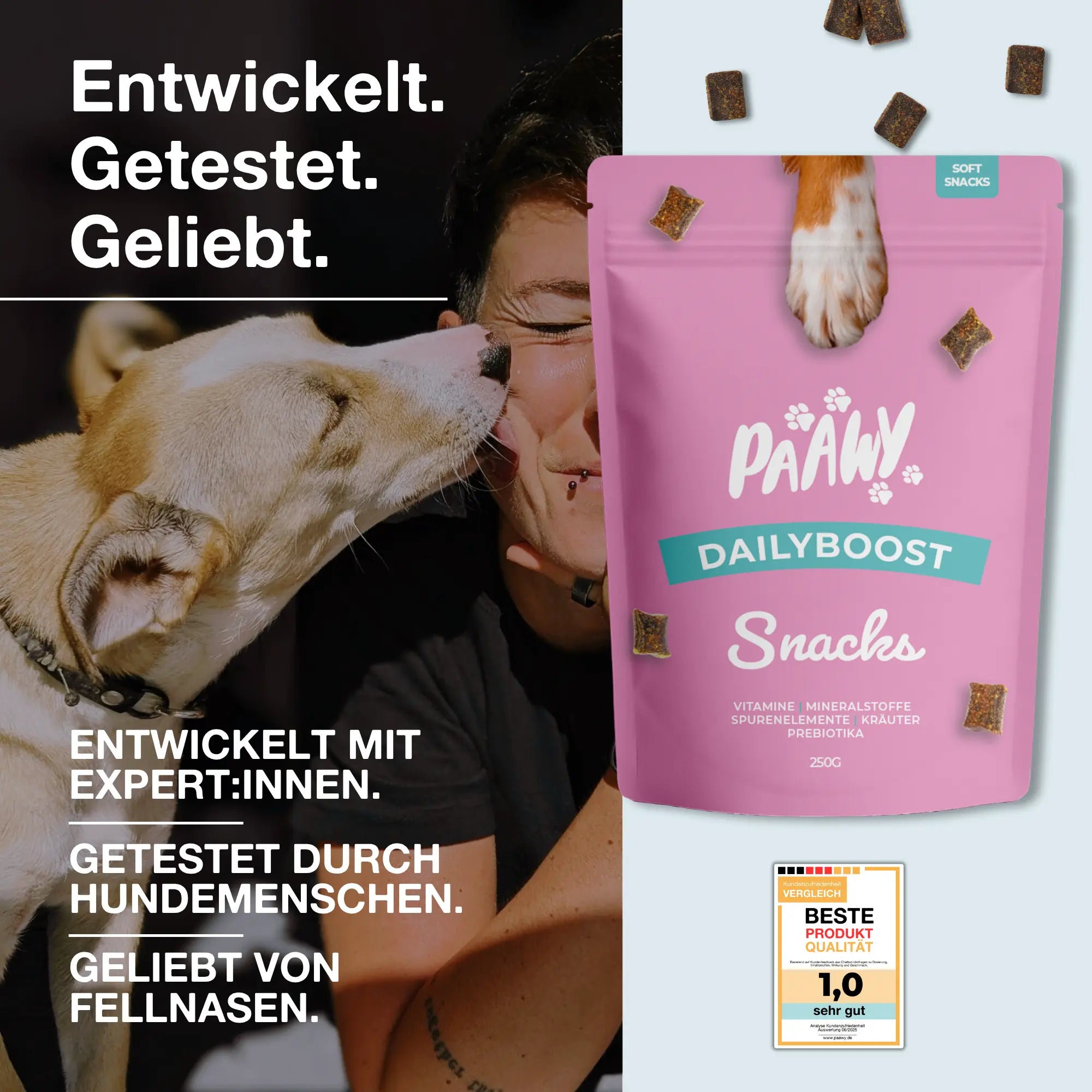 Paawy DailyBoost Snacks – Rundum-Vitalität für Hunde – 29 Vitamine, Mineralien & Kräuter