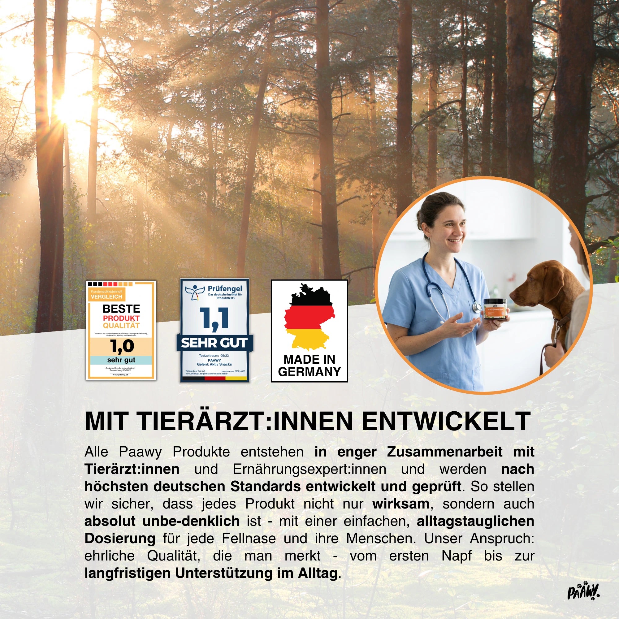 Paawy Magen-Darm Topping - 10-in-1 Probiotika Futtertopping für Hunde gegen Sodbrennen, Durchfall & Grasfressen | Made in Germany
