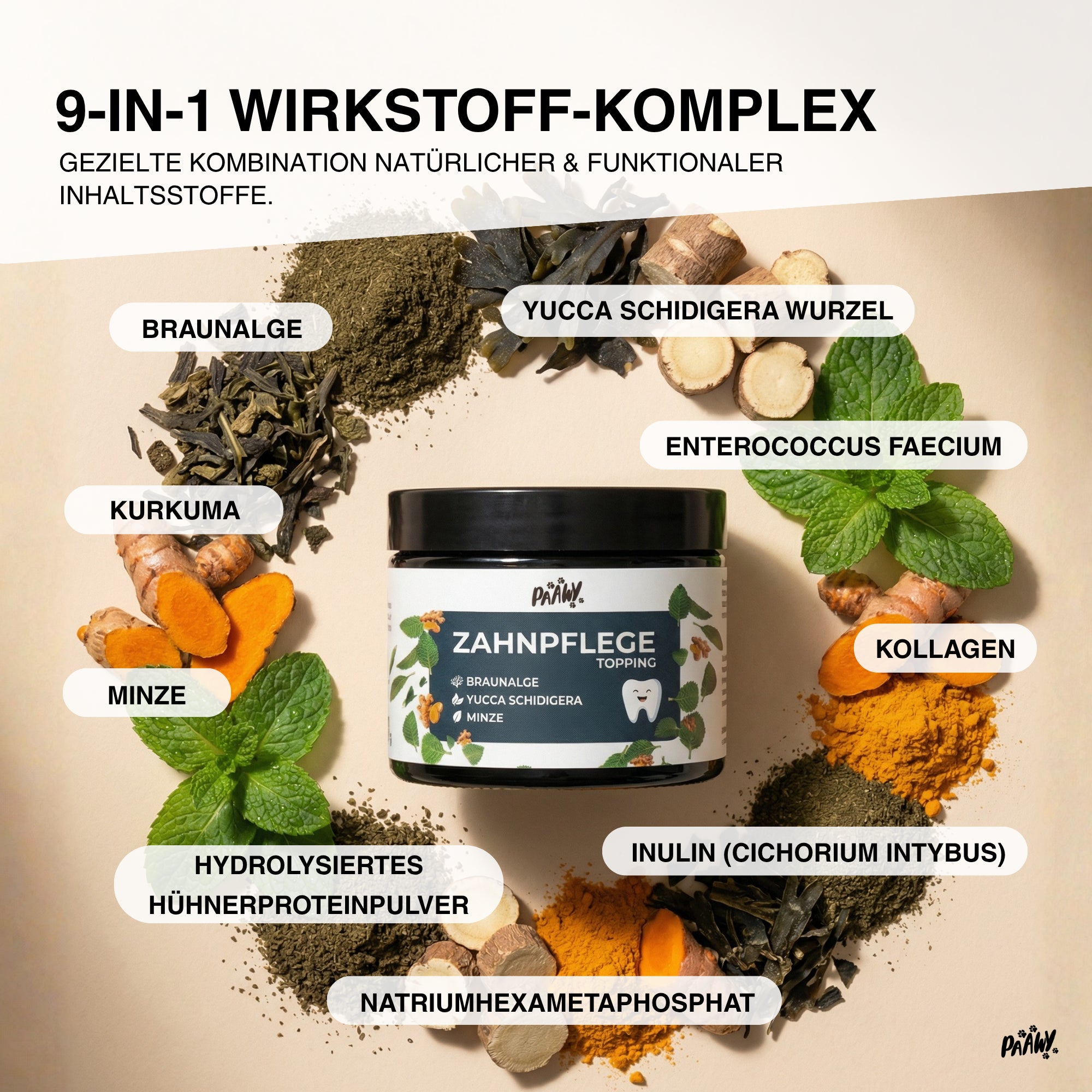 Paawy Dental Topping - die 9-in-1 Zahnpflege für Hunde gegen Zahnbelag, Zahnstein & Mundgeruch | Made in Germany