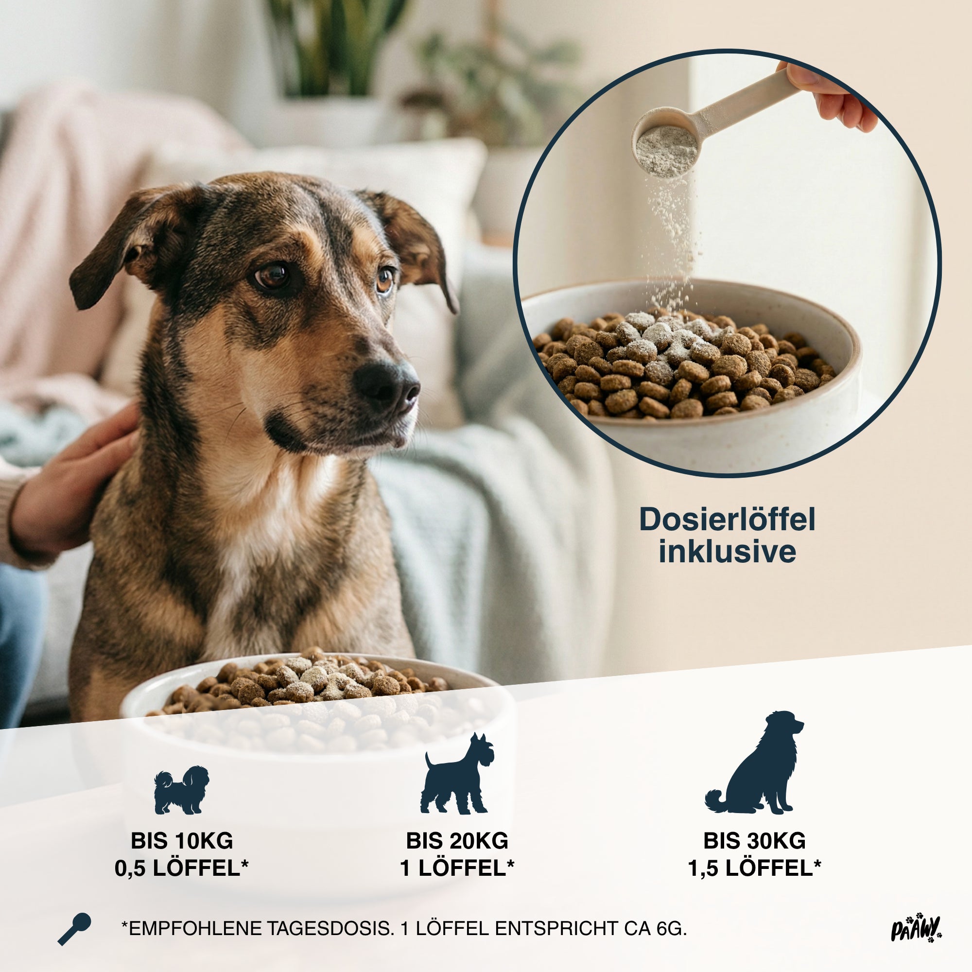 Paawy Dental Topping - die 9-in-1 Zahnpflege für Hunde gegen Zahnbelag, Zahnstein & Mundgeruch | Made in Germany