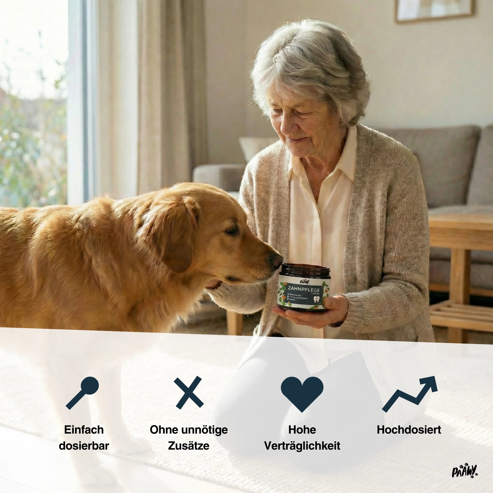 Paawy Dental Topping - die 9-in-1 Zahnpflege für Hunde gegen Zahnbelag, Zahnstein & Mundgeruch | Made in Germany