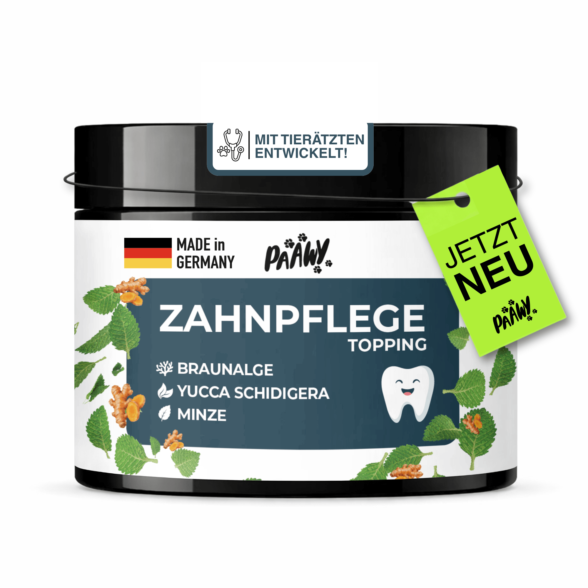 Paawy Dental Topping - die 9-in-1 Zahnpflege für Hunde gegen Zahnbelag, Zahnstein & Mundgeruch | Made in Germany