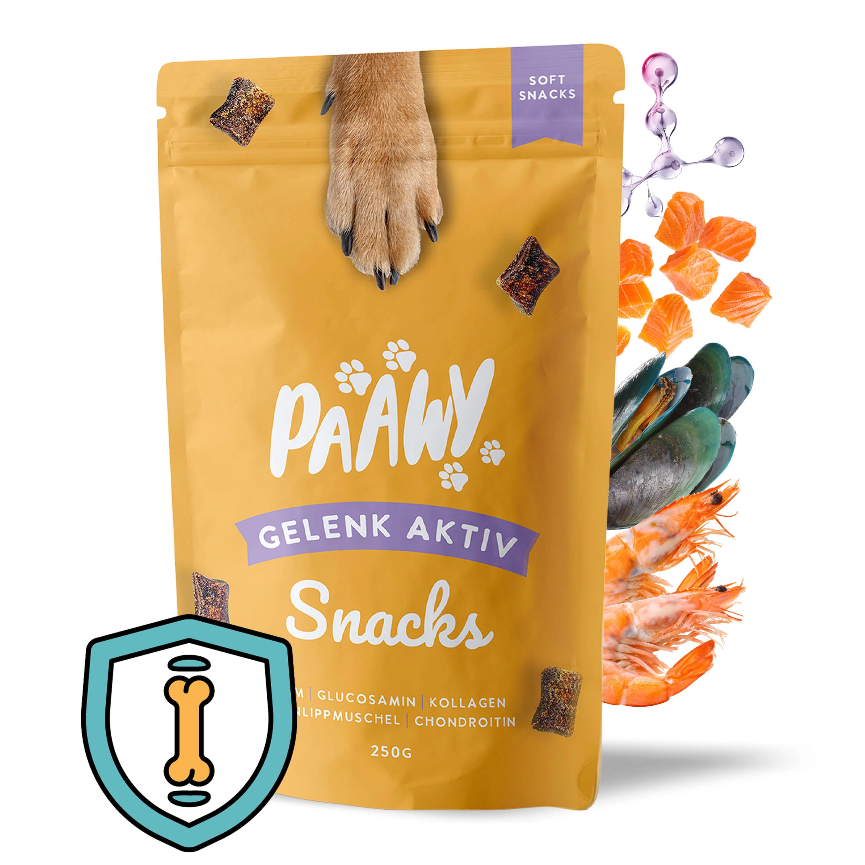 Paawy Gelenk-Aktiv Snacks – Gelenkschutz für Hunde – Mit Grünlippmuschel, Glucosamin & MSM