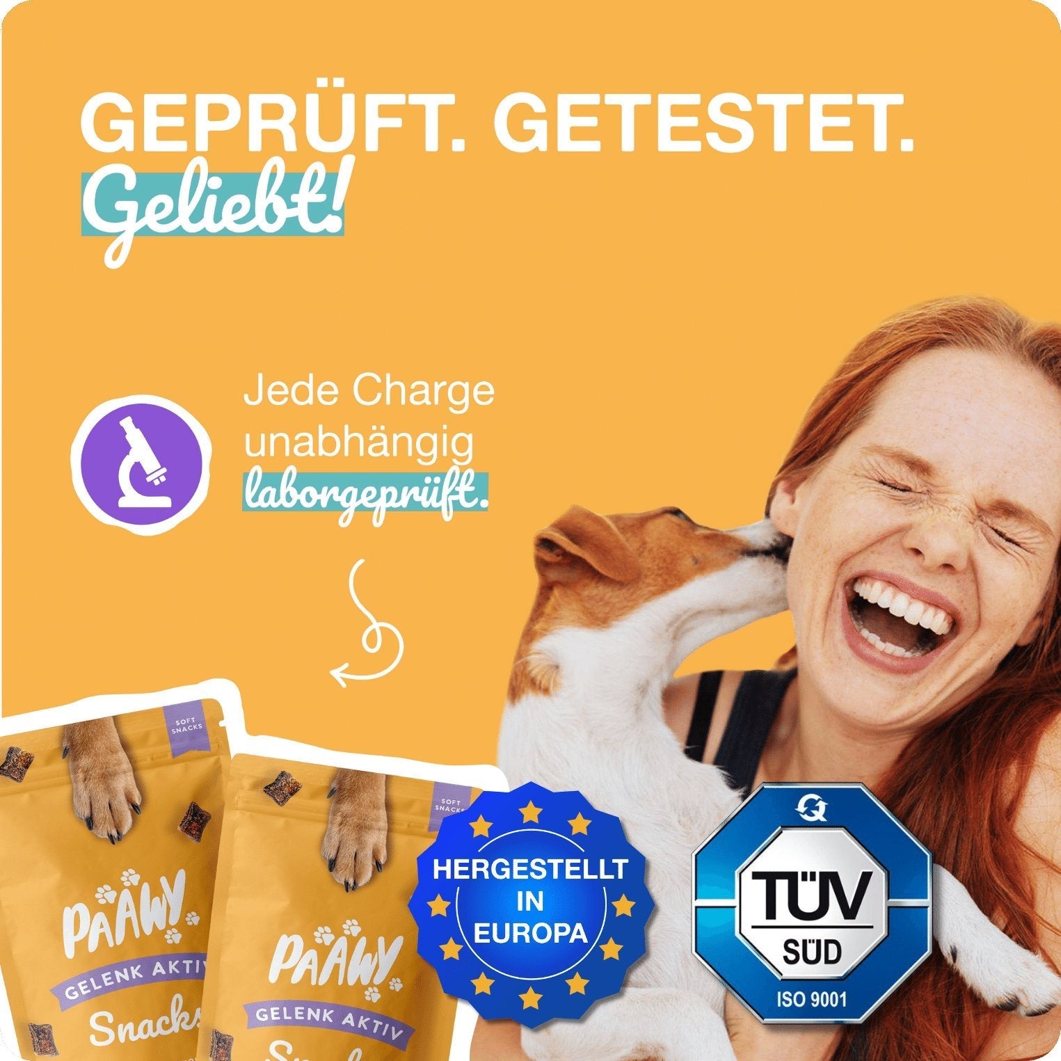 Paawy Gelenk - Aktiv Snacks – Gelenkschutz für Hunde – Mit Grünlippmuschel, Glucosamin & MSM - paawy
